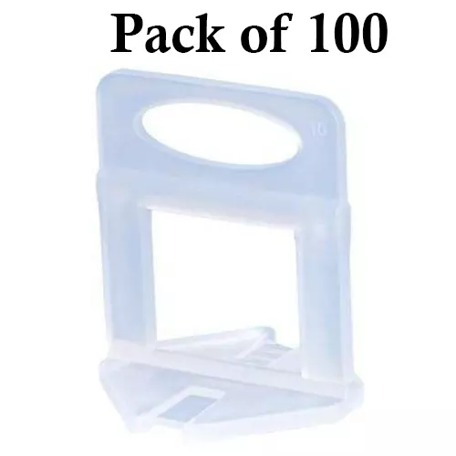 Buy ollset-tiles-leveling-clips-40-mm-4-cm-length-plastic-2-mm-thickness-white-pack-of-100 OLLSET Tiles Leveling Clips 40 mm (4 cm) Length Plastic 2 mm Thickness White (Pack of 100)