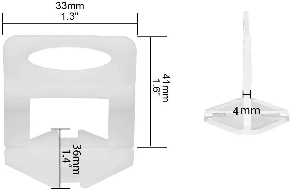Best ollset-tiles-leveling-clips-40-mm-4-cm-length-plastic-4-mm-thickness-white-pack-of-100 OLLSET Tiles Leveling Clips 40 mm (4 cm) Length Plastic 4 mm Thickness White (Pack of 100)