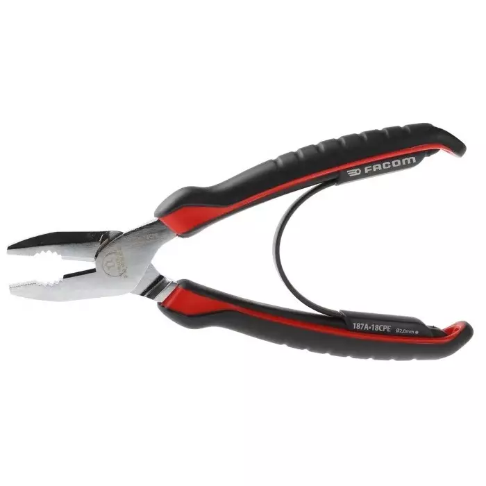 Product facom-combination-pliers-185-mm-overall-straight-tip-36mm-jaw-187a18cpe Facom Combination Pliers, 185 mm Overall, Straight Tip, 36mm Jaw, 187A.18CPE