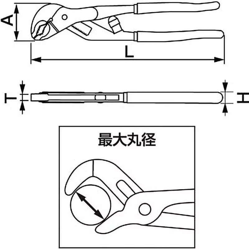 Product tone-auto-water-pump-pliers-46-mm-maximum-jaw-opening-awp-300 TONE Auto Water Pump Pliers 46 mm Maximum Jaw Opening, AWP-300