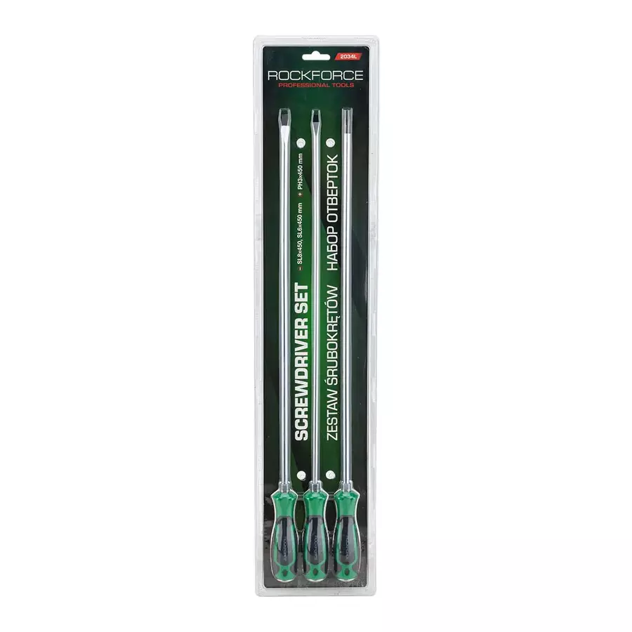 Shop rock-force-screwdriver-set-crv-sl-6-8-ph-3-slotted-ph-sl-straight-handle-rf-2034l-set-of-3-pcs Rock Force Screwdriver Set CrV SL 6 & 8:, PH 3 Slotted PH, SL Straight Handle, RF-2034L (Set of 3 Pcs)