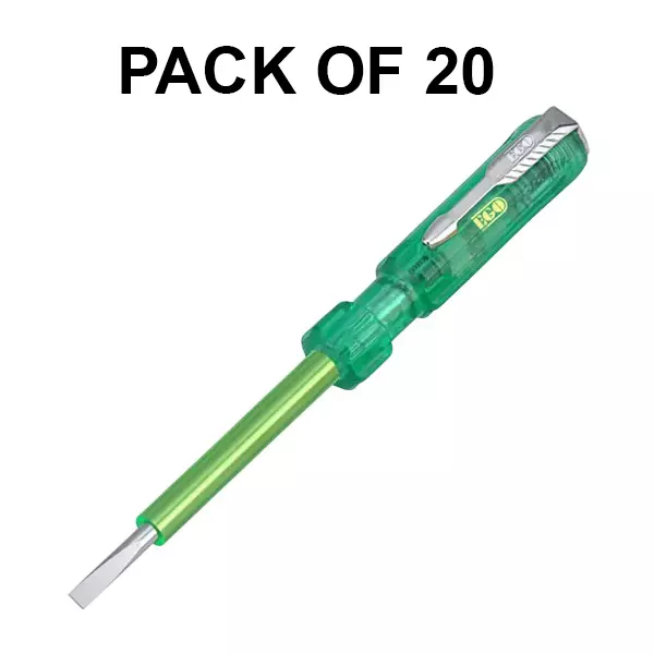 Buy ego-neon-tester-screwdriver-green-firm-grip-123-mm-length-liner-tester Ego Neon Tester Screwdriver Green Firm Grip 123 mm Length, LINER TESTER (Pack of 20)