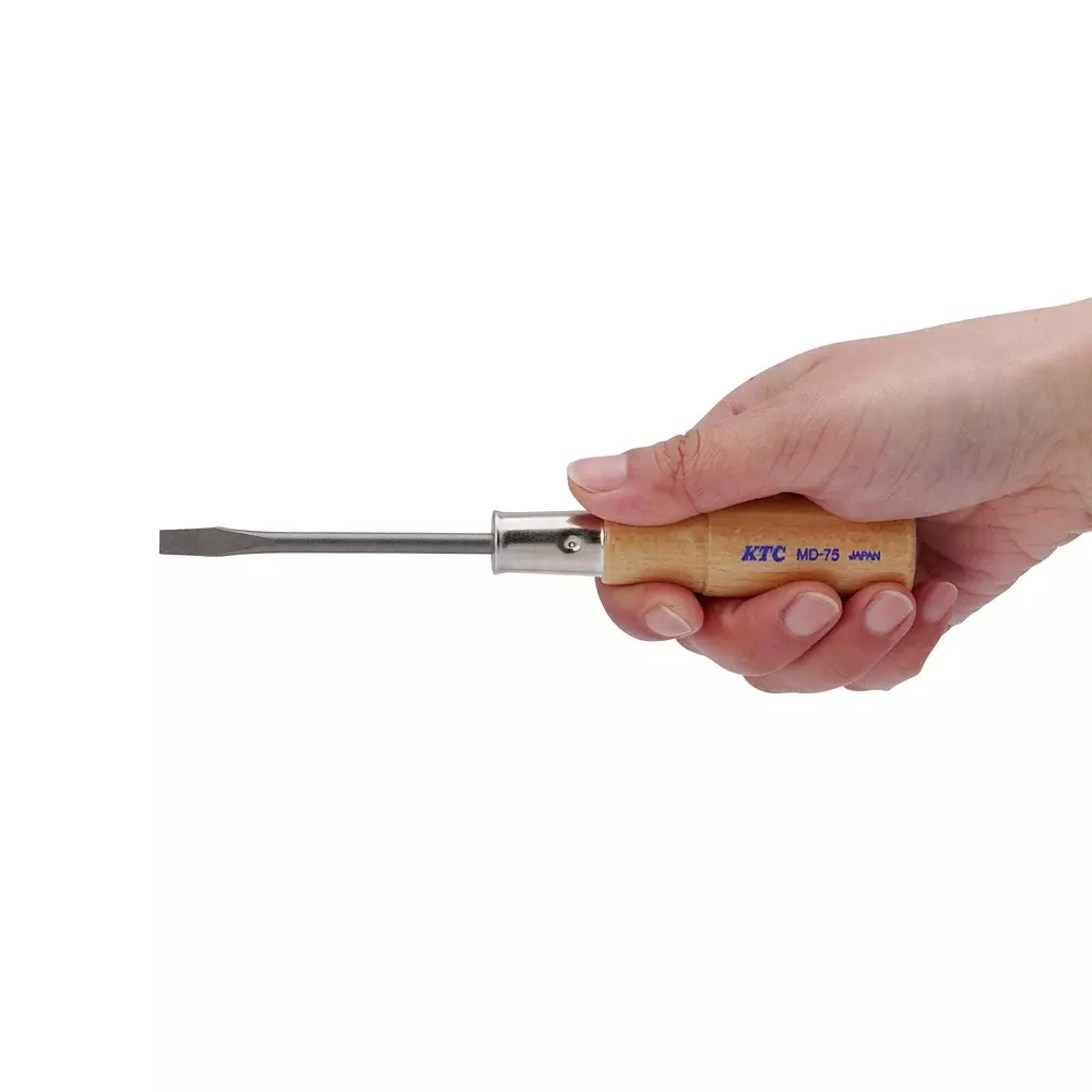 Best ktc-penetrating-screwdriver-md-75 Ktc Minus Penetrating Screwdriver Wooden Grip 5.5 mm Tip 75 mm Shaft, MD-75