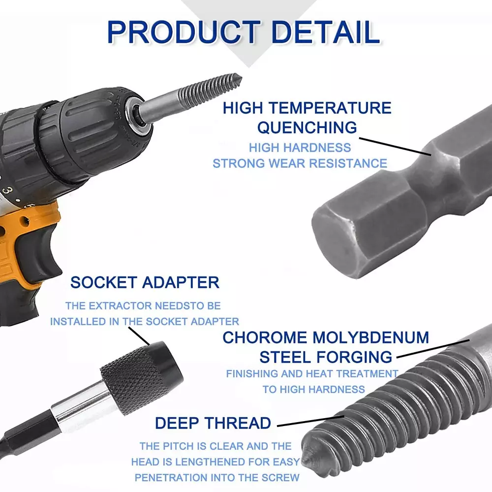 Shop generic-5-pcs-damaged-screw-broken-bolt-extractor-set-hss-easy-for-water-pipes GENERIC 5 Pcs Damaged Screw & Broken Bolt Extractor Set HSS Easy for Water Pipes