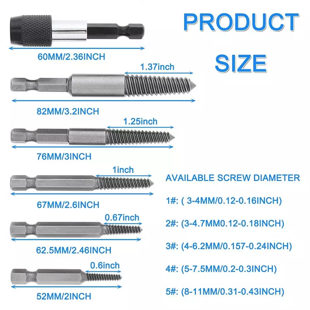 Product generic-5-pcs-damaged-screw-broken-bolt-extractor-set-hss-easy-for-water-pipes GENERIC 5 Pcs Damaged Screw & Broken Bolt Extractor Set HSS Easy for Water Pipes