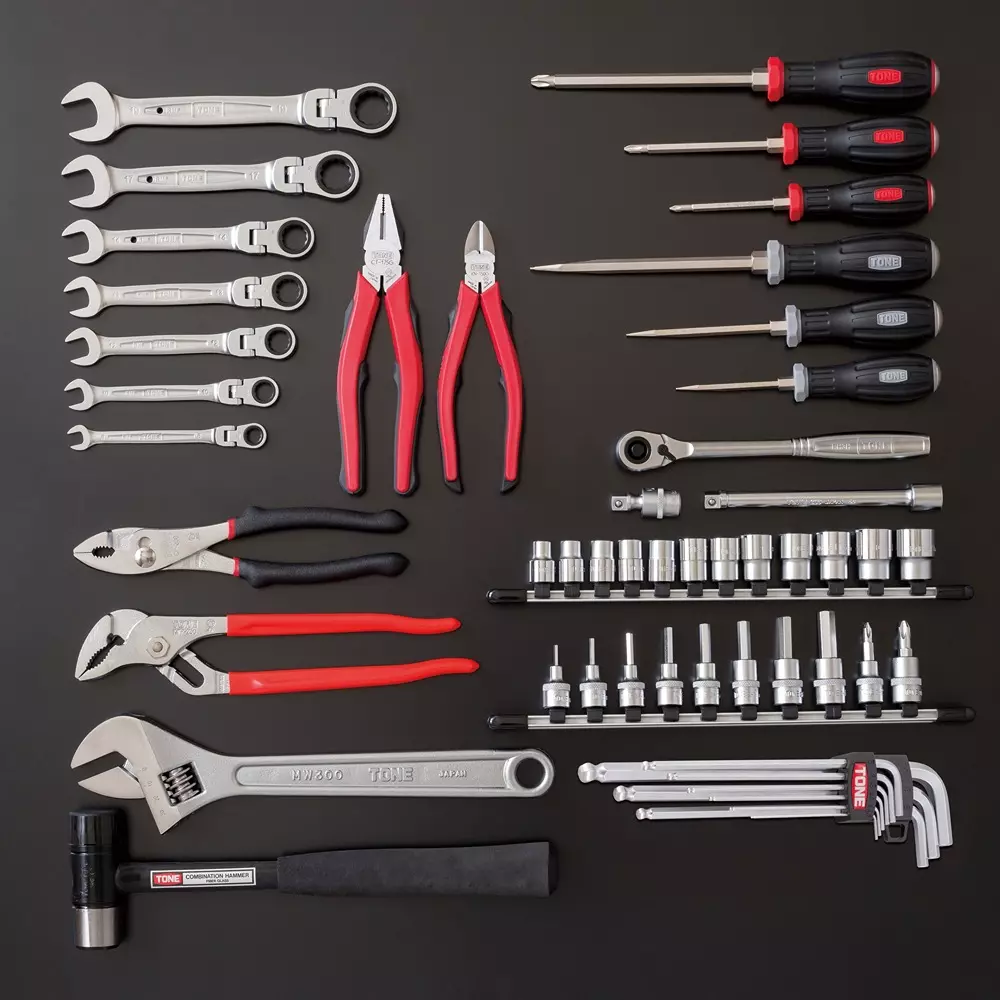 Shop tone-tool-set-tsh330-95-mm-square-drive-tsh330bk-set-of-54-pcs TONE Tool Set Tsh330 9.5 mm Square Drive, TSH330BK (Set of 54 Pcs)