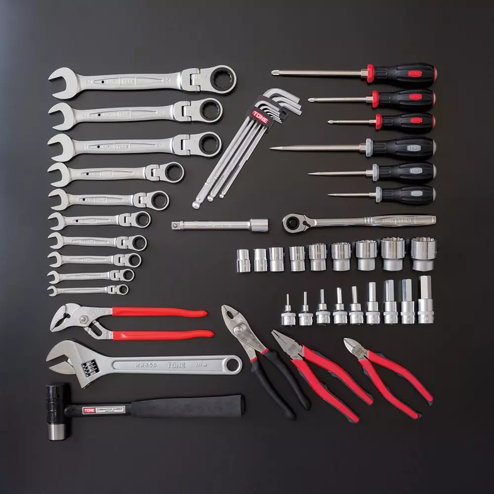 Shop tone-tool-set-tsh430-127-mm-square-drive-tsh430bk-set-of-52-pcs TONE Tool Set Tsh430 12.7 mm Square Drive, TSH430BK (Set of 52 Pcs)