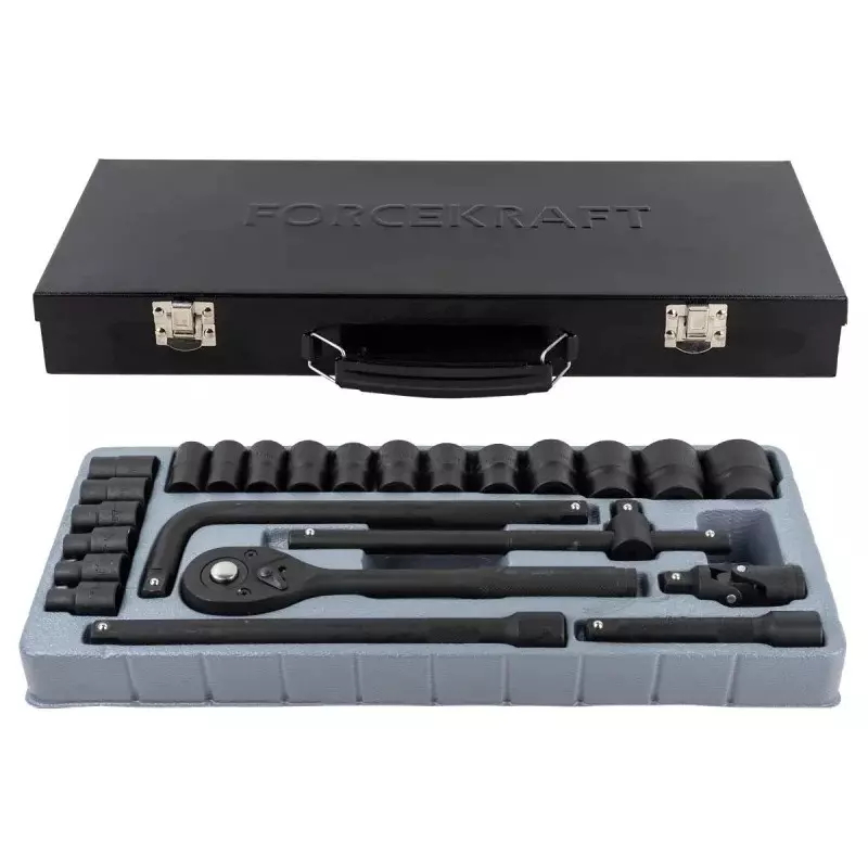 Order forcekraft-24-pcs-air-sockets-tool-kit-chrome-vanadium-steel-12-inch-127-mm-drive-size-fk-4245b-5mpb FORCEKRAFT 24 Pcs Air Sockets Tool Kit Chrome Vanadium Steel 1/2 Inch (12.7 mm) Drive Size, FK-4245B-5MPB
