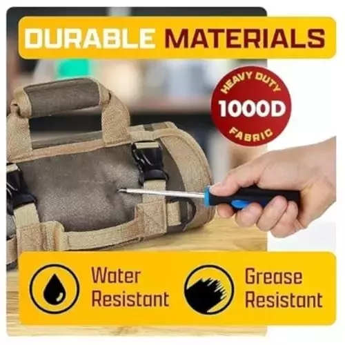 Buy buyohlic-international-roll-up-tool-bag-heavy-duty-denier-light-brown-color-with-2-detachable-zipper-pouches-for-technicians-and-mechanics-100-cs-178 Buyohlic International Roll-Up Tool Bag Heavy Duty Denier Light Brown Color with 2 Detachable Zipper Pouches for Technicians and Mechanics, 100-CS-178