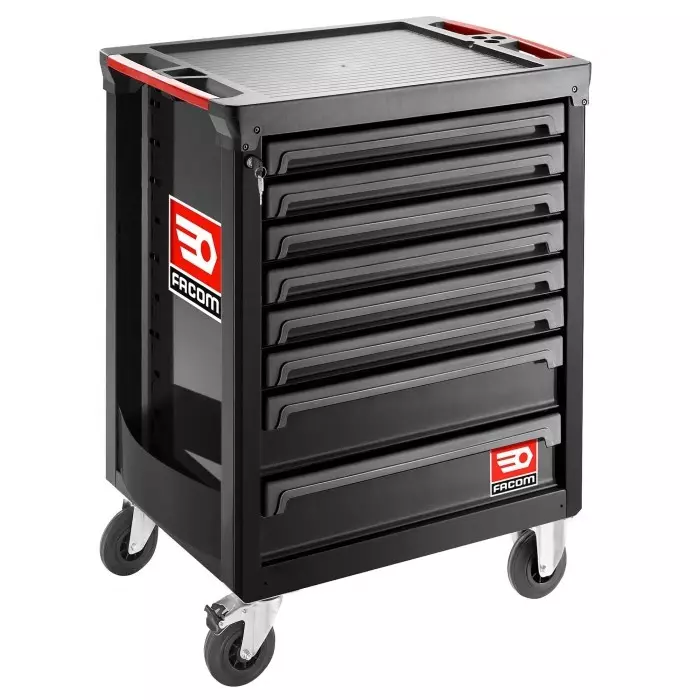 Facom 8 Drawer Polypropylene with Fiber Wheeled Tool Cabinet, ROLL.8NM3A Facom 8 Drawer Polypropylene with Fiber Wheeled Tool Cabinet, ROLL.8NM3A