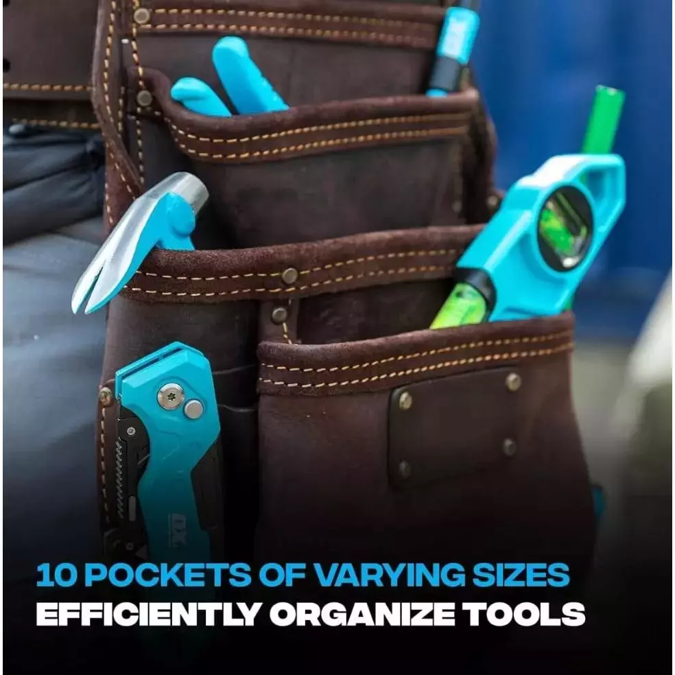 Best buyohlic-international-tool-pouch-heavy-duty-leather-dark-tan-color-with-hammer-loop-tool-organizer-for-drywall-contractors-100-cs-179 Buyohlic International Tool Pouch Heavy Duty Leather Dark Tan Color with Hammer Loop, Tool Organizer for Drywall Contractors, 100-CS-179