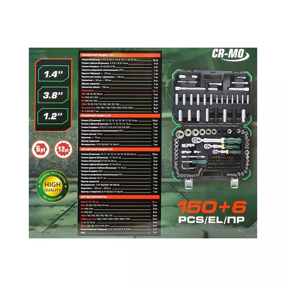 Best rock-force-tool-kit-set-4--36-mm-head-range-635-793-952-127-mm-14-516-38-12-inch-rf-41501-5-premium-pack-of-156-pcs Rock Force Tool Kit Set 4 - 36 mm Head Range 6.35, 7.93, 9.52 & 12.7 mm (1/4, 5/16, 3/8 & 1/2 inch), RF-41501-5 PREMIUM (Pack of 156 Pcs)