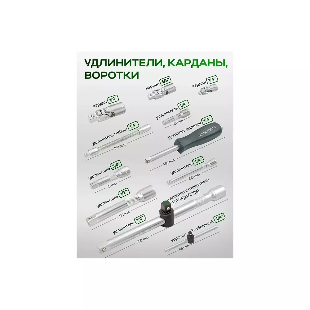 Shop rock-force-tool-kit-set-4--36-mm-head-range-635-793-952-127-mm-14-516-38-12-inch-rf-41501-5-premium-pack-of-156-pcs Rock Force Tool Kit Set 4 - 36 mm Head Range 6.35, 7.93, 9.52 & 12.7 mm (1/4, 5/16, 3/8 & 1/2 inch), RF-41501-5 PREMIUM (Pack of 156 Pcs)