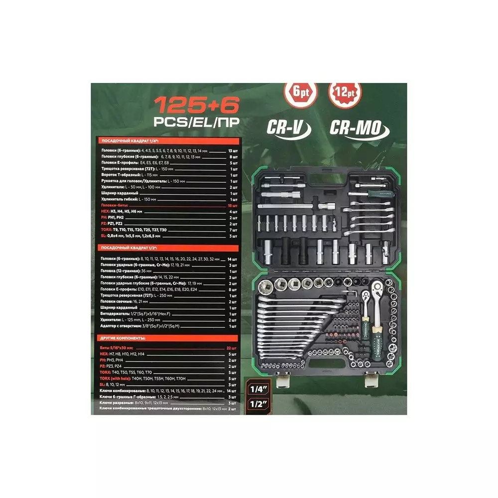 Picture rock-force-tool-kit-set-4--32-mm-head-range-635-127-mm-14-12-inch-rf-41252-5-premium-pack-of-125-6-pcs Rock Force Tool Kit Set 4 - 32 mm Head Range 6.35 & 12.7 mm (1/4 & 1/2 inch), RF-41252-5 Premium (Pack of 125 + 6 Pcs)
