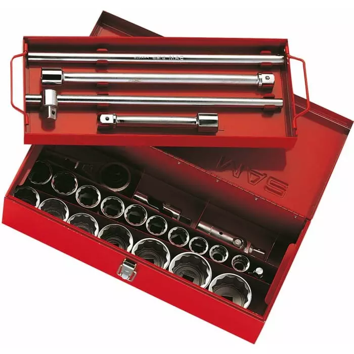 Sam Socket and Accessory Set Tool Case with Box 22 Piece Box, 78-CP22 Sam Socket and Accessory Set Tool Case with Box 22 Piece Box, 78-CP22