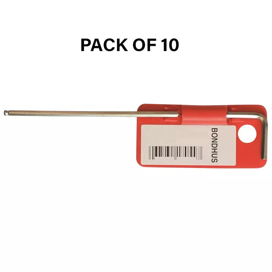 Buy bondhus-briteguard-plated-ball-end-l-wrench-extra-long-protanium-steel-5-mm-size-and-160-mm-length-27064-pack-of-10 Bondhus BriteGuard Plated Ball End L-Wrench Extra Long Protanium Steel 5 mm Size and 160 mm Length, 27064 (Pack of 10)