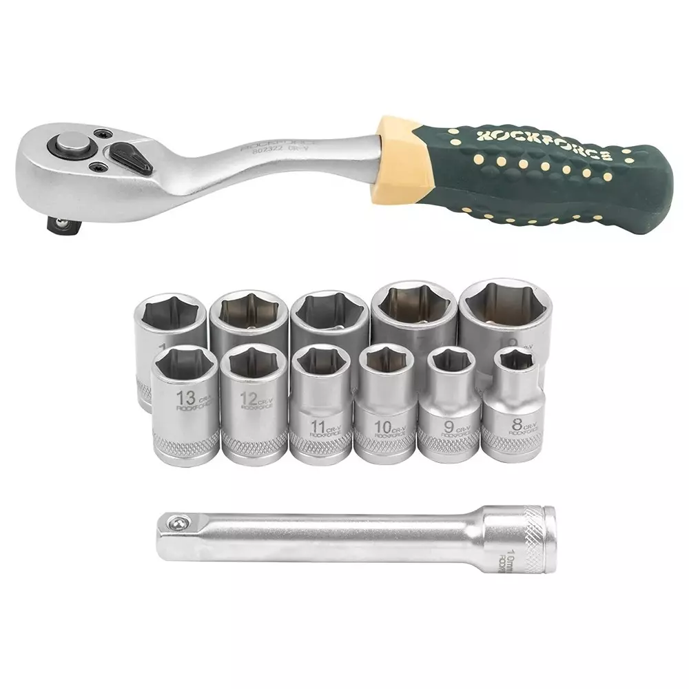 Offer rock-force-socket-set-8--19-mm-head-range-952-mm-38-inch-rf-3132-5msa-pack-of-13-pcs Rock Force Socket Set 8 - 19 mm Head range 9.52 mm (3/8 inch), RF-3132-5MSA (Pack of 13 Pcs)