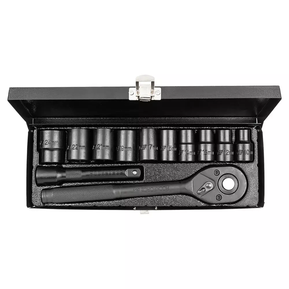Offer rock-force-percussion-socket-set-10--24-mm-head-range-127-mm-12-inch-rf-4122-5-pack-of-12-pcs Rock Force Percussion Socket Set 10 - 24 mm Head range 12.7 mm (1/2 inch), RF-4122-5 (Pack of 12 Pcs)