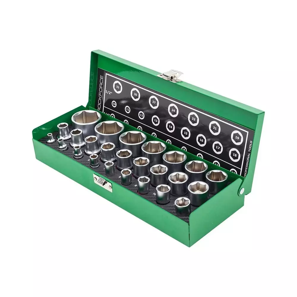 Image rock-force-hexagon-socket-set-4--32-mm-head-range-635-127-mm-14-12-inch-rf-50121g-pack-of-25-pcs Rock Force Hexagon Socket Set 4 - 32 mm Head range 6.35 & 12.7 mm (1/4 & 1/2 inch), RF-50121G (Pack of 25 Pcs)