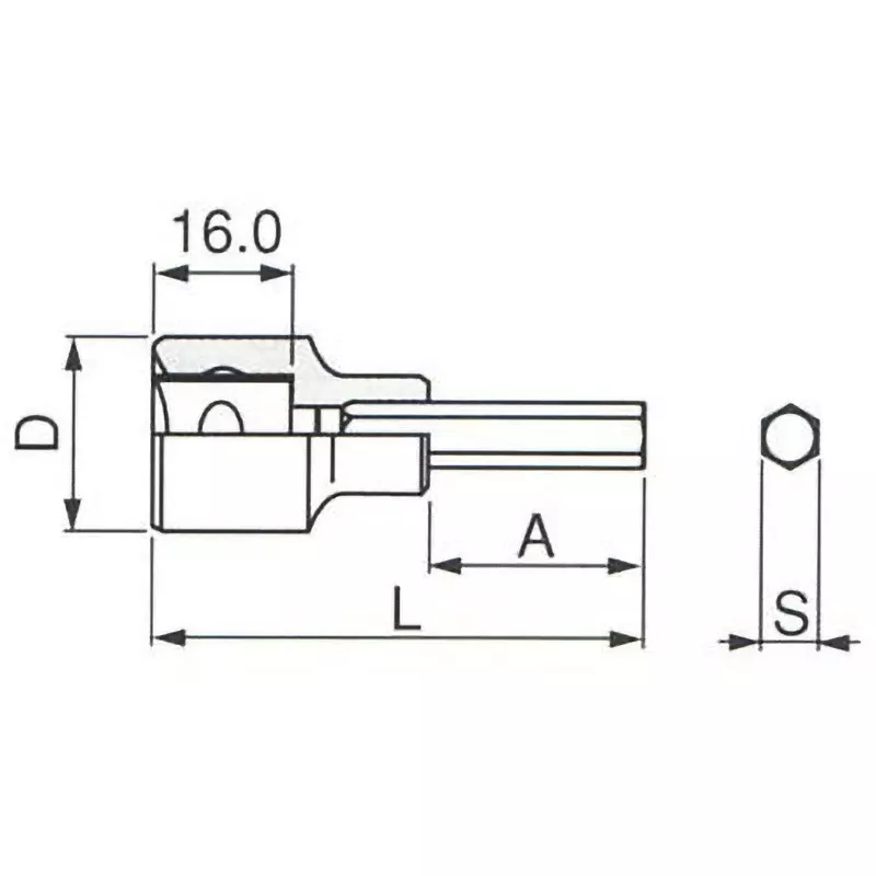 Buy tone-hexagon-socket-127-mm-4h-17 TONE Hexagon Socket 12.7 mm, 4H-17