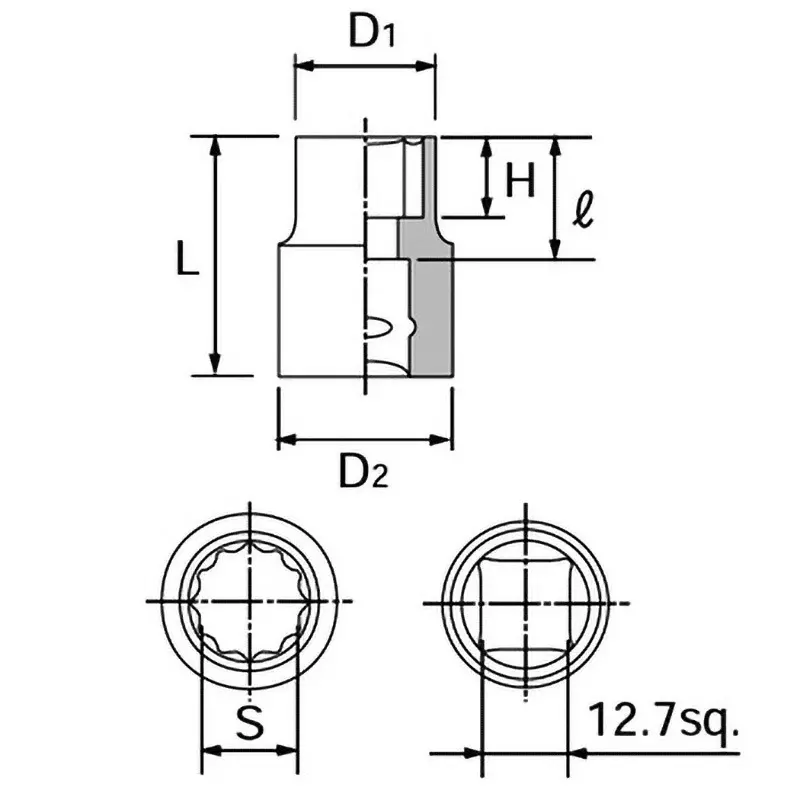 Buy ktc-twelve-corners-socket-127-mm-sq-drive-b4-12w Ktc Twelve Corners Socket 12.7 mm Sq. Drive, B4-1/2W