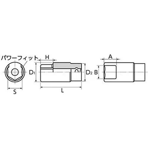 Buy ktc-elbow-connector-socket-abx6-14 Ktc Elbow Connector Socket 50 mm Dimension 9.5 mm Sq. Drive, ABX6-14