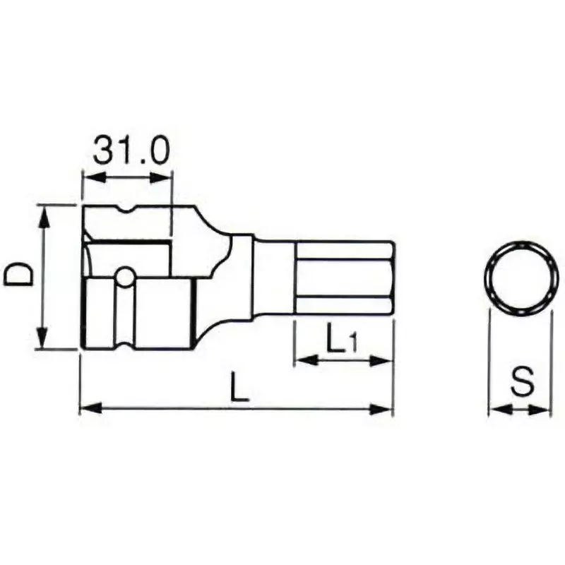 Buy tone-hexagon-socket-for-impact-254-mm-8ah-36 TONE Hexagon Socket For Impact 25.4 mm, 8AH-36
