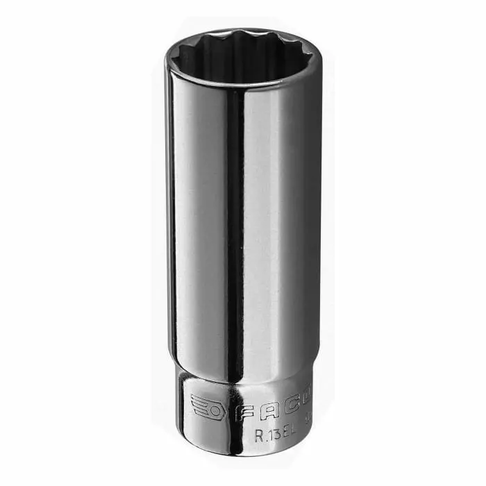 Facom 1/4 inch Drive 14mm Long Socket, 12 point, 50 mm Overall Length, R.14EL Facom 1/4 inch Drive 14mm Long Socket, 12 point, 50 mm Overall Length, R.14EL