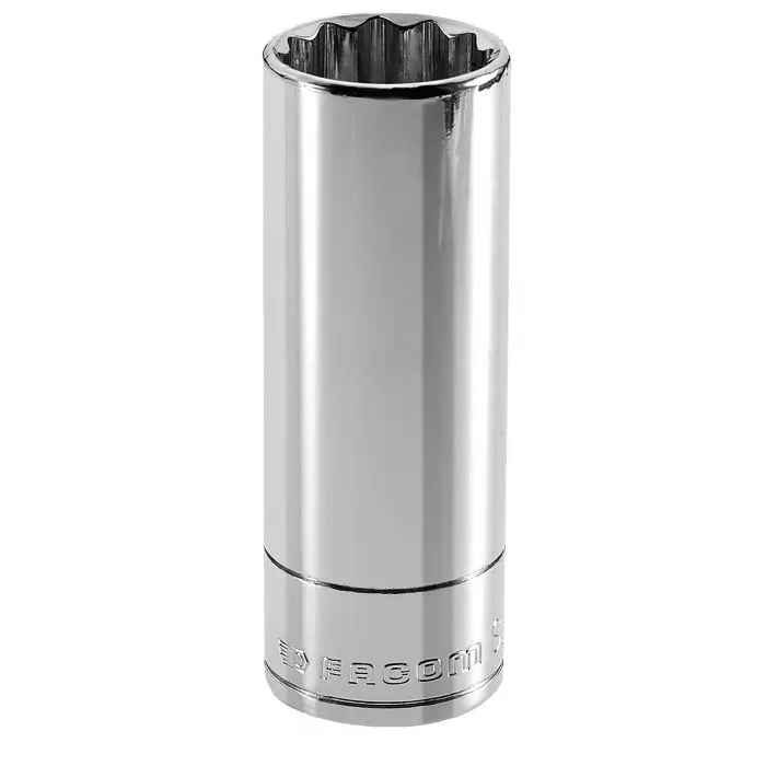 Facom 1/2 inch Drive 12mm Long Socket, 12 point, 77 mm Overall Length, S.12LA Facom 1/2 inch Drive 12mm Long Socket, 12 point, 77 mm Overall Length, S.12LA
