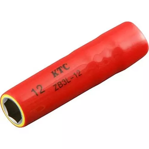 Ktc Insulated Deep Socket 12 mm 9.5 mm Sq. Drive 1000 V Rated, ZB3L-12 Ktc Insulated Deep Socket 12 mm 9.5 mm Sq. Drive 1000 V Rated, ZB3L-12