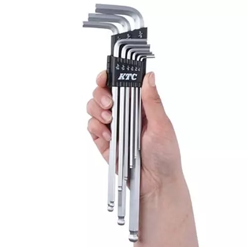 Best ktc-ball-point-long-hexagon-stick-wrench-set-hl259bsp Ktc Ball Point L-Type Long Hexagon Wrench Set, HL259BSP (Pack of 9)