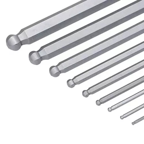 Product ktc-ball-point-long-hexagon-stick-wrench-set-hl259bsp Ktc Ball Point L-Type Long Hexagon Wrench Set, HL259BSP (Pack of 9)