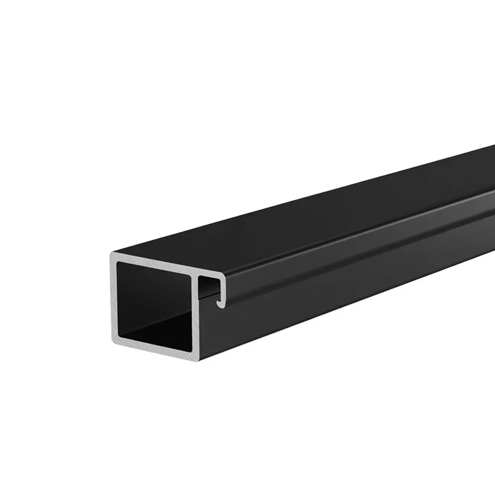 Ebco Aluminium Glass Shutter Profile With 4 mm Sleeve for Recessed Hinge 35, Anodised Black Finish, 3 m Length, RH35-AGP-AB Ebco Aluminium Glass Shutter Profile With 4 mm Sleeve for Recessed Hinge 35, Anodised Black Finish, 3 m Length, RH35-AGP-AB