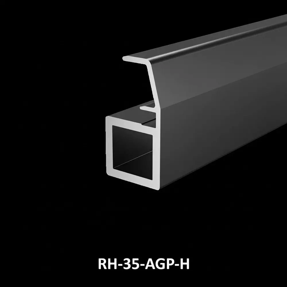 Buy ebco-aluminium-glass-shutter-profile-with-handle-and-4-mm-sleeve-for-recessed-hinge-35-anodised-silver-finish-3-m-length-rh35-agp-h-ab Ebco Aluminium Glass Shutter Profile With Handle and 4 mm Sleeve for Recessed Hinge 35, Anodised Black Finish, 3 m Length, RH35-AGP-H-AB