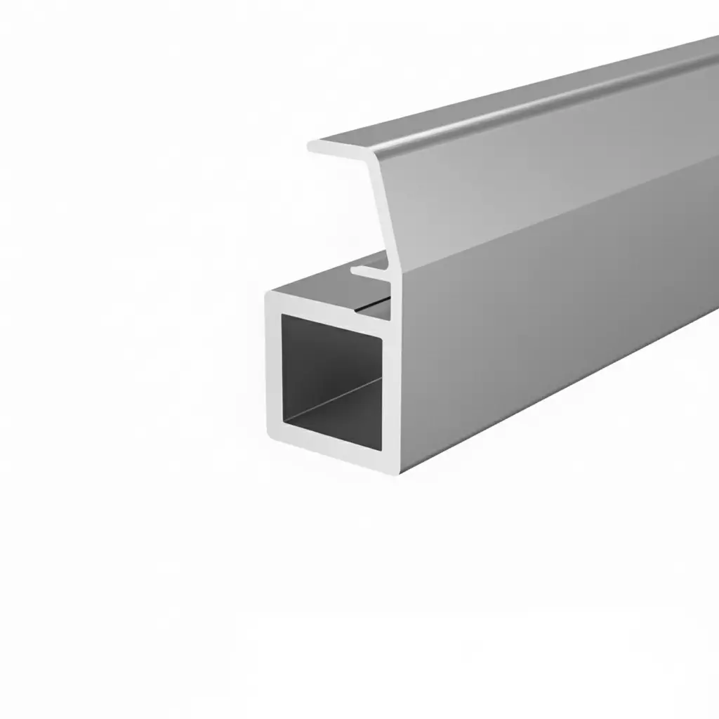 Ebco Aluminium Glass Shutter Profile With Handle and 4 mm Sleeve for Recessed Hinge 35, Anodised Silver Finish, 3 m Length, RH35-AGP-H-AS Ebco Aluminium Glass Shutter Profile With Handle and 4 mm Sleeve for Recessed Hinge 35, Anodised Silver Finish, 3 m Length, RH35-AGP-H-AS