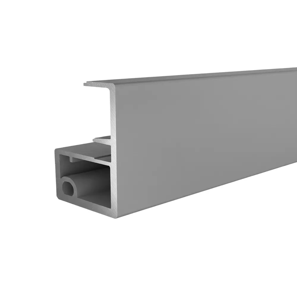 Ebco Aluminium Glass Shutter Profile With Handle and 4 mm Sleeve for Recessed Hinge 25, Anodised Silver Finish, 3 m Length, RH25-AGP-H-AS Ebco Aluminium Glass Shutter Profile With Handle and 4 mm Sleeve for Recessed Hinge 25, Anodised Silver Finish, 3 m Length, RH25-AGP-H-AS