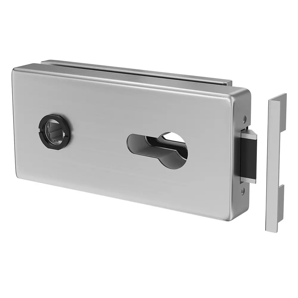 Buy aido-xl-c-oscilio-edge-lock-with-strike-ptate-aluminium-silver-finish-for-8-10-mm-glass-thickness-xl-c-5432 AIDO XL-C OSCILIO Edge Lock with Strike Ptate Aluminium Silver Finish for 8-10 mm Glass Thickness, XL-C 5432