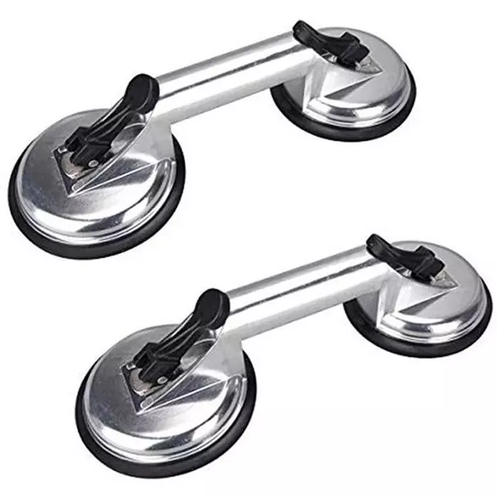 Flamingo Glass Carrying Handle/Lifter Puller 2 Cups 10 cm Aluminium, Rubber Silver (Pack of 2 Pcs) Flamingo Glass Carrying Handle/Lifter Puller 2 Cups 10 cm Aluminium, Rubber Silver (Pack of 2 Pcs)