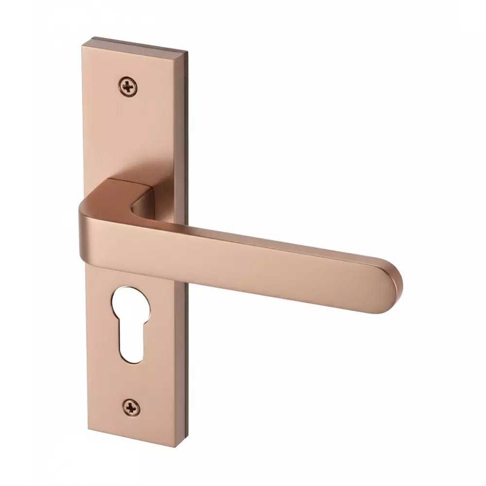 Harrison Right Hand Side Door Handle White Metal 200 mm Plate Size RG PVD Finish, 10360 Harrison Right Hand Side Door Handle White Metal 200 mm Plate Size RG PVD Finish, 10360