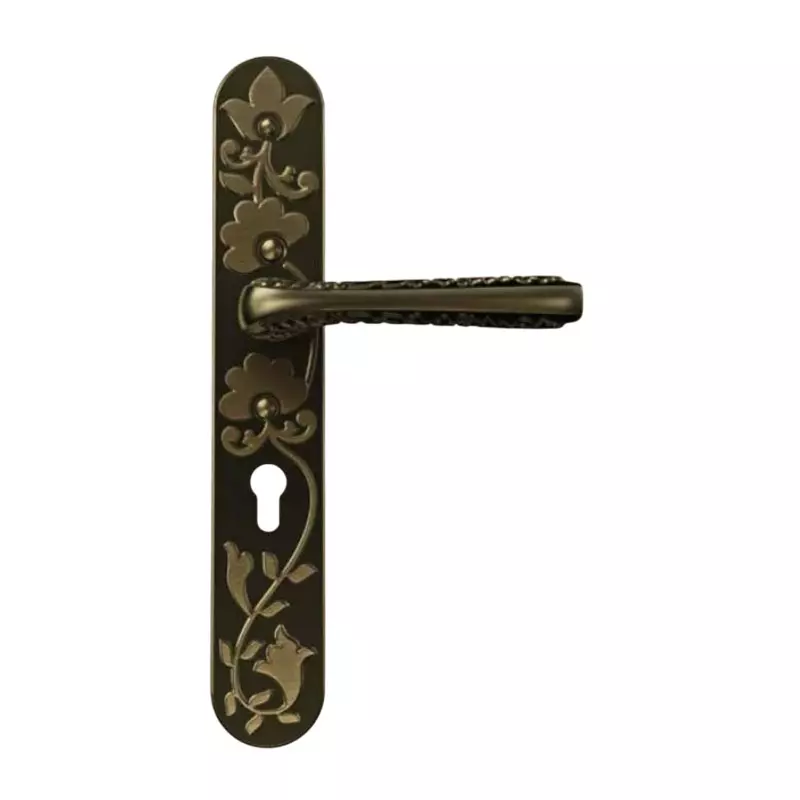 Godrej Plate Handle Arsa Bel Smart Ethnic Theme Antique Brass Finish 355 mm, 6109 Godrej Plate Handle Arsa Bel Smart Ethnic Theme Antique Brass Finish 355 mm, 6109