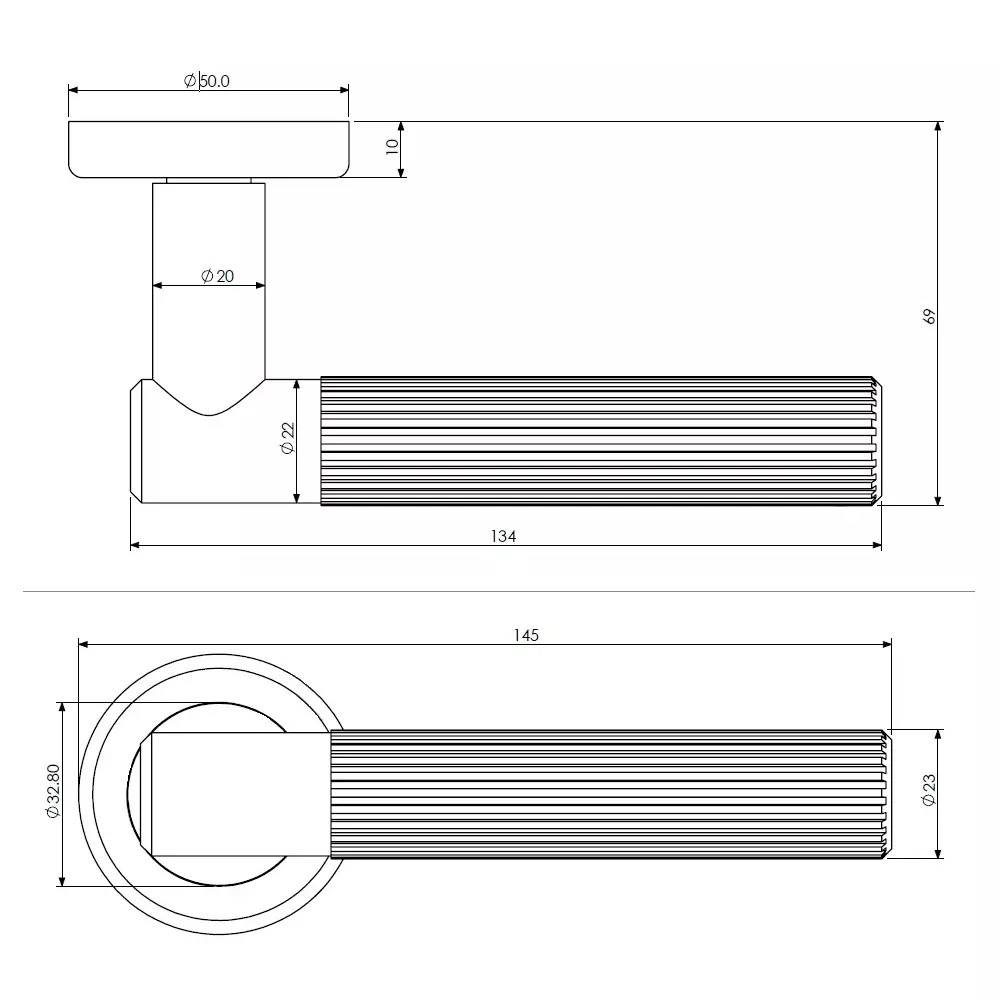 Buy ebco-mortise-door-handle-brass-zen-on-rose-3-brushed-nickel-finish-and-50-mm-keyhole-mdhbz-kh50-r3-nb Ebco Mortise Door Handle Brass Zen On Rose 3 Brushed Nickel Finish and ⌀50 mm Keyhole, MDHBZ-KH50-R3-NB