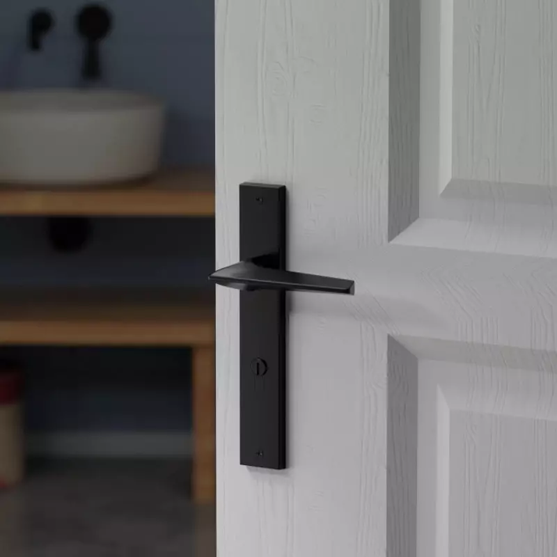 Buy ebco-mortise-door-handle-brass-zen-backplate-2-matt-black-finish-and-size-250x35-mm-mdhbz-b2-bl Ebco Mortise Door Handle Brass Zen Backplate 2 Matt Black Finish and Size 250x35 mm, MDHBZ-B2-BL