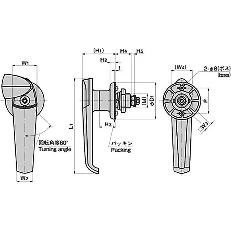 TAKIGEN Salt Resistant Plastic Handle Φ60x23x27 mm (D1xD2xD3), AP-140-2-2 N7 TAKIGEN Salt Resistant Plastic Handle Φ60x23x27 mm (D1xD2xD3), AP-140-2-2 N7