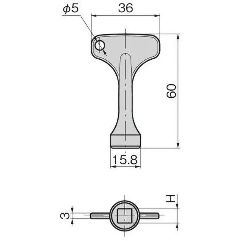 Buy takigen-bitlock-handle-73990194 TAKIGEN Bitlock Handle Zinc Alloy Satellite Chrome Plating, C-320-B-7-H