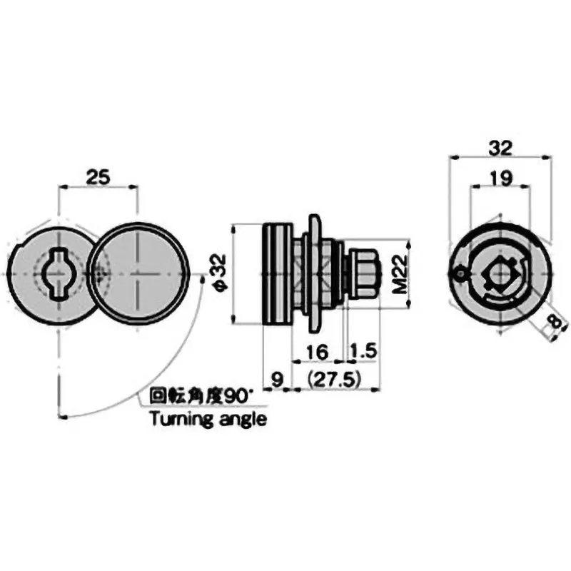 Buy takigen-waterproof-lock-handle-stainless-steel-electrolytic-polishing-a-13990061-h TAKIGEN Waterproof Lock Handle Stainless Steel Electrolytic Polishing, A-1399(#0061-H)