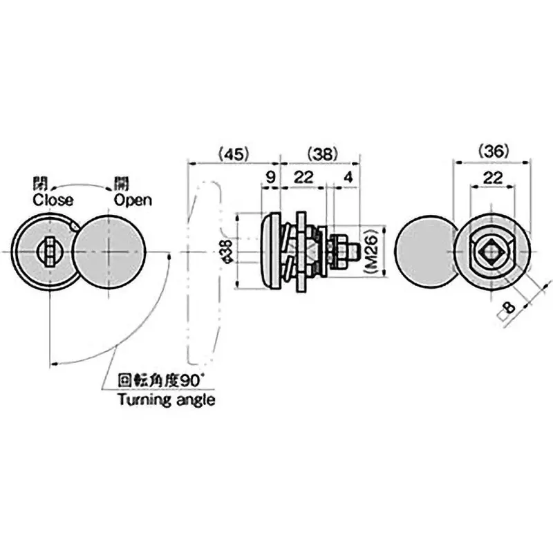 Buy takigen-stainless-steel-lock-handle-main-unit-62801043 TAKIGEN Stainless Steel Lock Handle (Main Unit), A-1210(A-121-H)