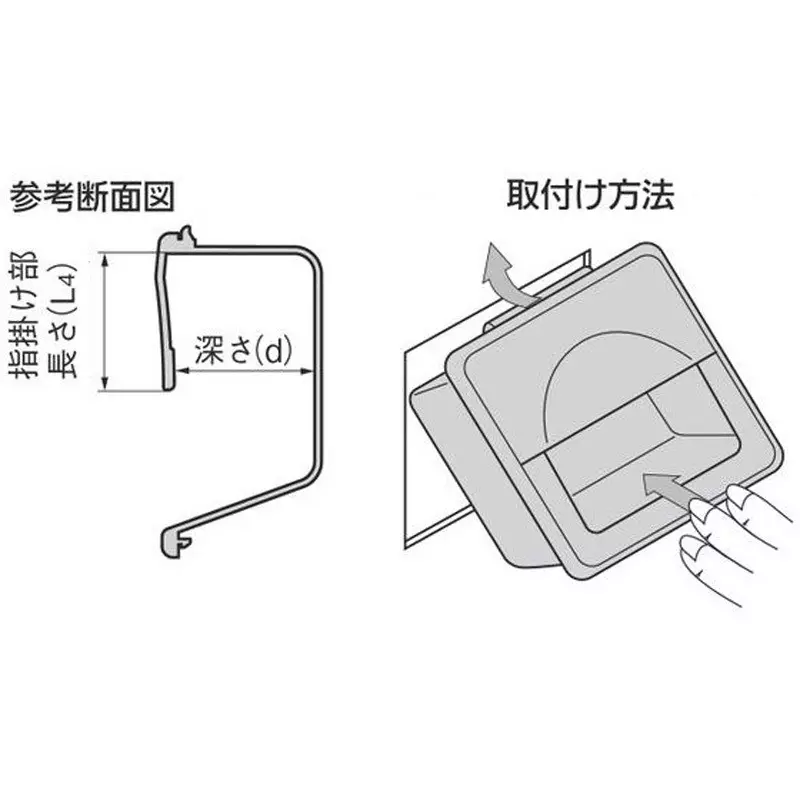 Shop takigen-embedded-handle-polycarbonate-abs-alloy-ap-30-2-3-white TAKIGEN Embedded Handle Polycarbonate + ABS Alloy, AP-30-2-3-White