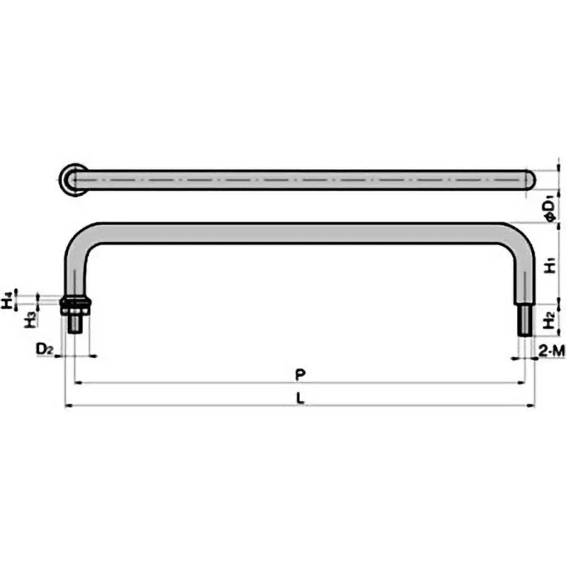 TAKIGEN Round Bar Handle Stainless Steel Mirror Buffing, A-1042-B-7 TAKIGEN Round Bar Handle Stainless Steel Mirror Buffing, A-1042-B-7