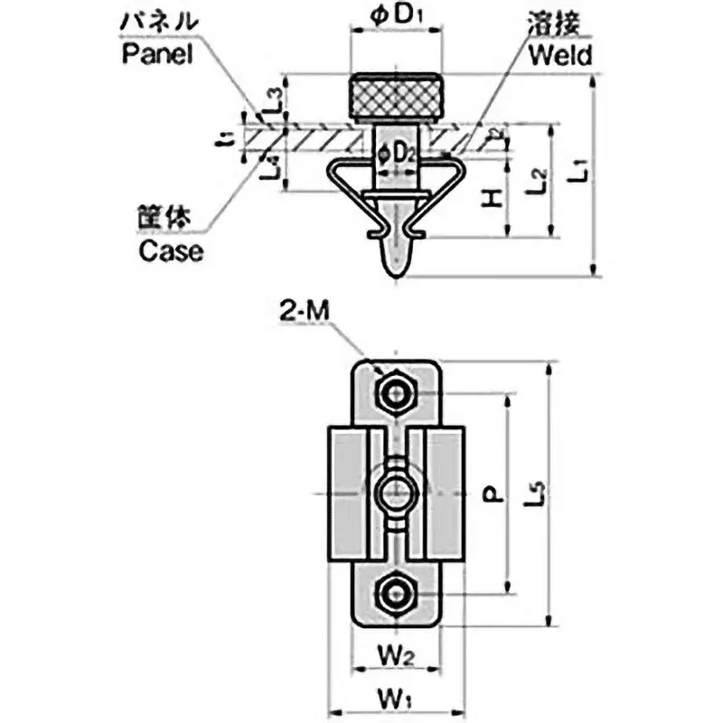 TAKIGEN Sword-Type Knurled Fastener, C-121-2 TAKIGEN Sword-Type Knurled Fastener, C-121-2