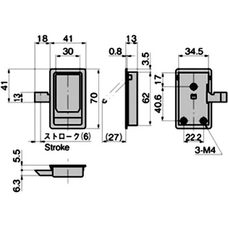 Buy takigen-stainless-steel-flat-latch-c-1201-3 TAKIGEN Stainless Steel Flat Latch, C-1201-3